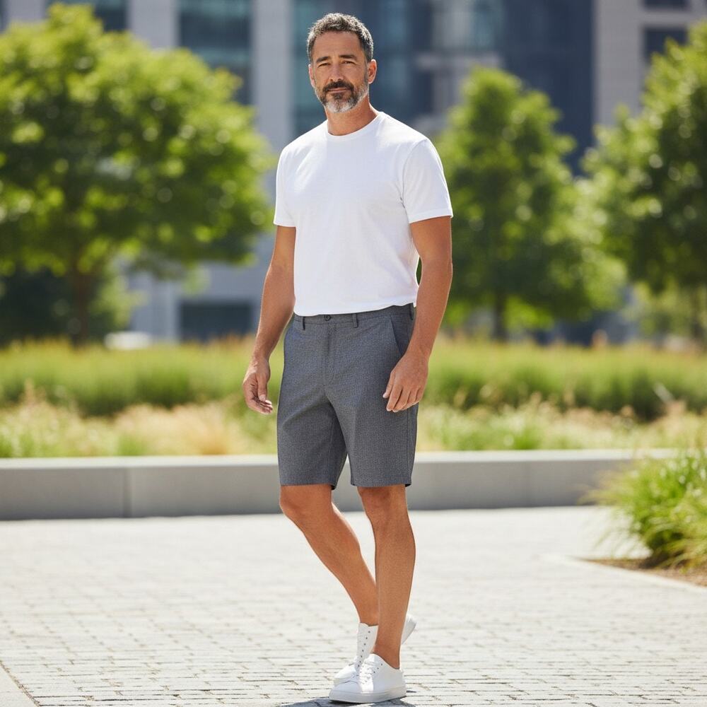 PGA Tour Golf Shorts Gray Performance Casual Mens 36